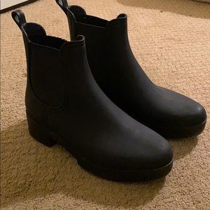 Jeffrey Campbell black rubber Chelsea boots 8.5